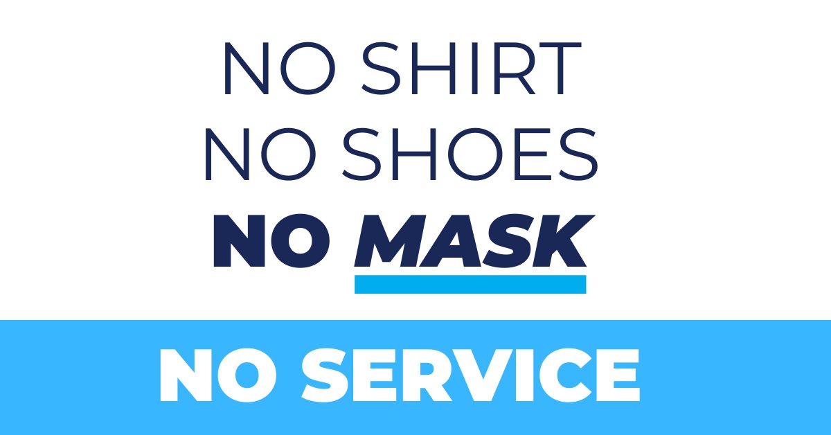 Masks are required in Pennsylvania businesses. No mask = no service. The importance of mask-wearing to reduce the spread of #COVID19 and protect people and businesses cannot be overstated.