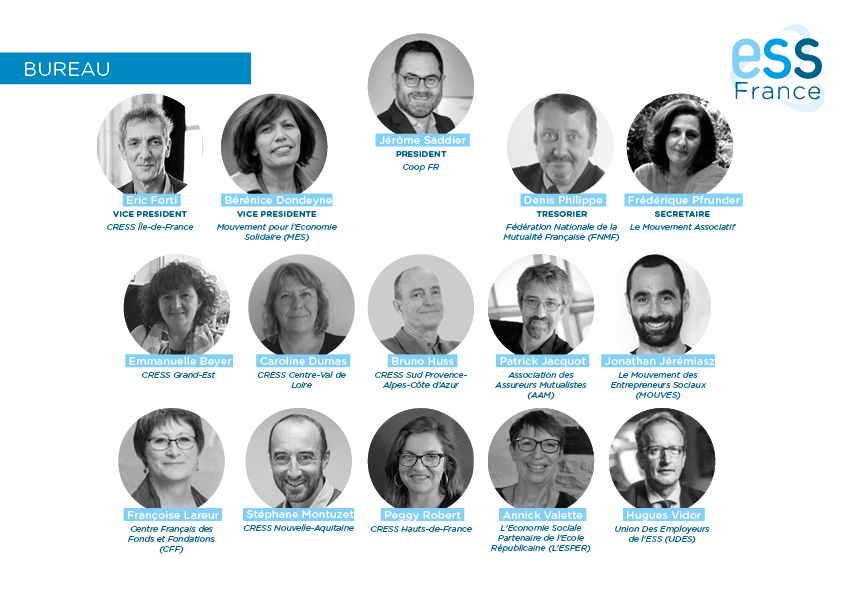 [AG <a href="/ESS_France/">ESS France</a>  du 25 juin] Emmanuelle Beyer, Présidente de <a href="/cress_grandest/">CRESS Grand Est</a>, élue membre du bureau d'<a href="/ESS_France/">ESS France</a> , défendra l'#ESS aux côtés de <a href="/jsaddierESS/">Jerome Saddier</a> réélu à la Présidence d'<a href="/ESS_France/">ESS France</a> pour 4 ans
👉lire le communiqué : bit.ly/3hVppIi