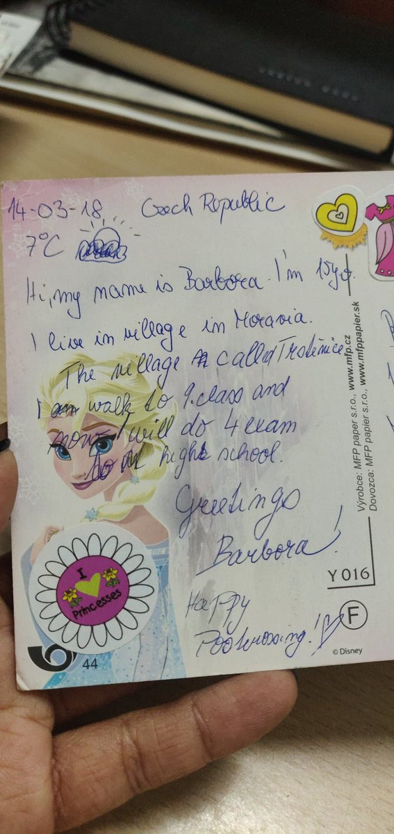 This 13 yr old send me a card from Czech Republic... The youngest postcrosser I have come across is a 9 yr old from USA...