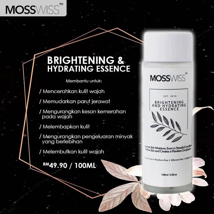 What is Mosswiss skincare ? Mosswiss skincare is a product which are made by moss / lumut. It is extracted from Physcomitrella Patens Motens using biotechnology. So basically skincare ni based on ; Moss - LumutSwiss - using Switzerland technology