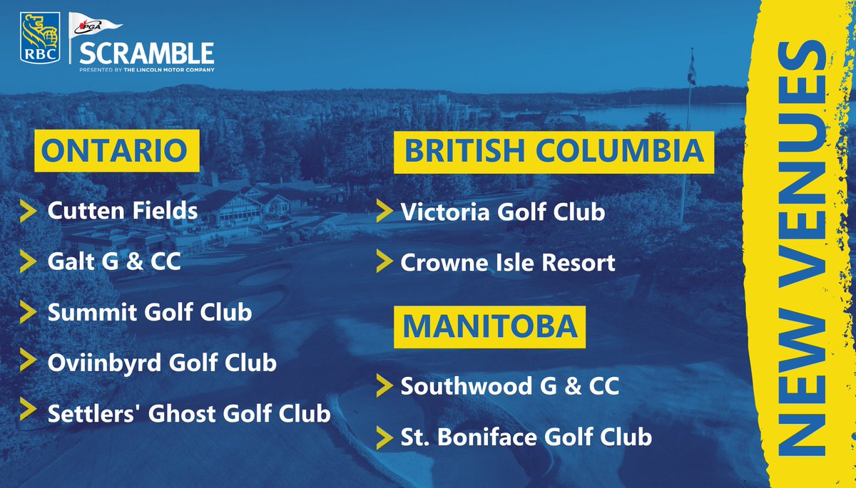 thepgascramble's tweet photo. Great venues are rolling in daily! To find a local qualifier in your area, visit https://t.co/2DzkcRO6Yl
#RBCPGAScramble #EffortlessDrive https://t.co/RkVZN2NNeY