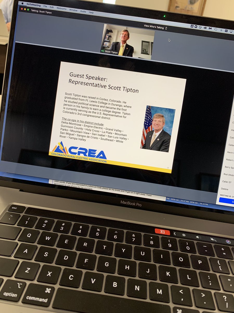 Thanks to <a href="/RepTipton/">Rep. Scott Tipton</a> for taking time this morning to talk with #coloradoselectriccoops during today’s #CREA board meeting. Interesting to hear what’s happening back in DC. #stayingintouch #governmentatwork