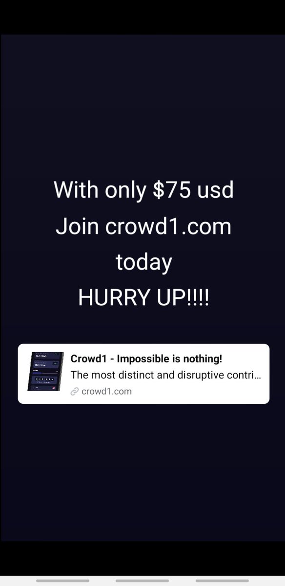 rchafa4's tweet photo. @Crowdfund_Promo @Crowd1_Official @crowd1_club  
@wiseman765 https://t.co/4dD2vZxH1r