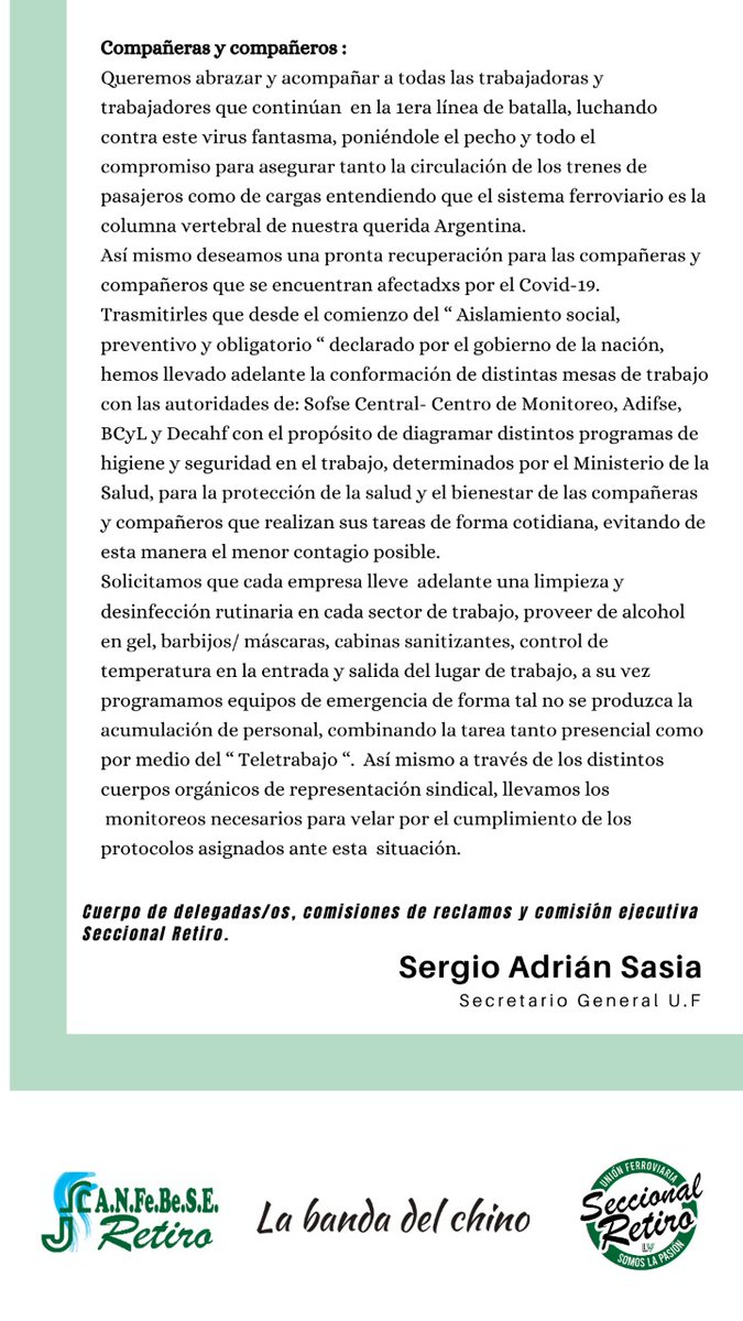 RetiroSeccional's tweet photo. Compañerxs! 
.
.
.
@deliciacodigone 
@sergiosasia https://t.co/M9WjCULg7K