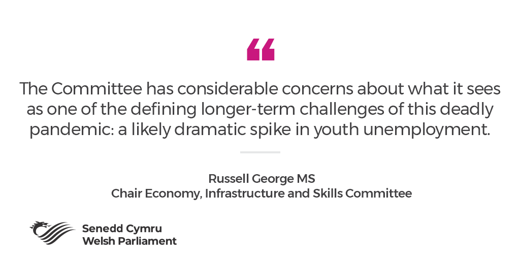 SeneddWales's tweet photo. COVID-19: Wales facing ‘looming spectre’ of dramatic spike in youth unemployment, says @SeneddEIS  

https://t.co/6tB8W93gag https://t.co/wP7gWdm0C0