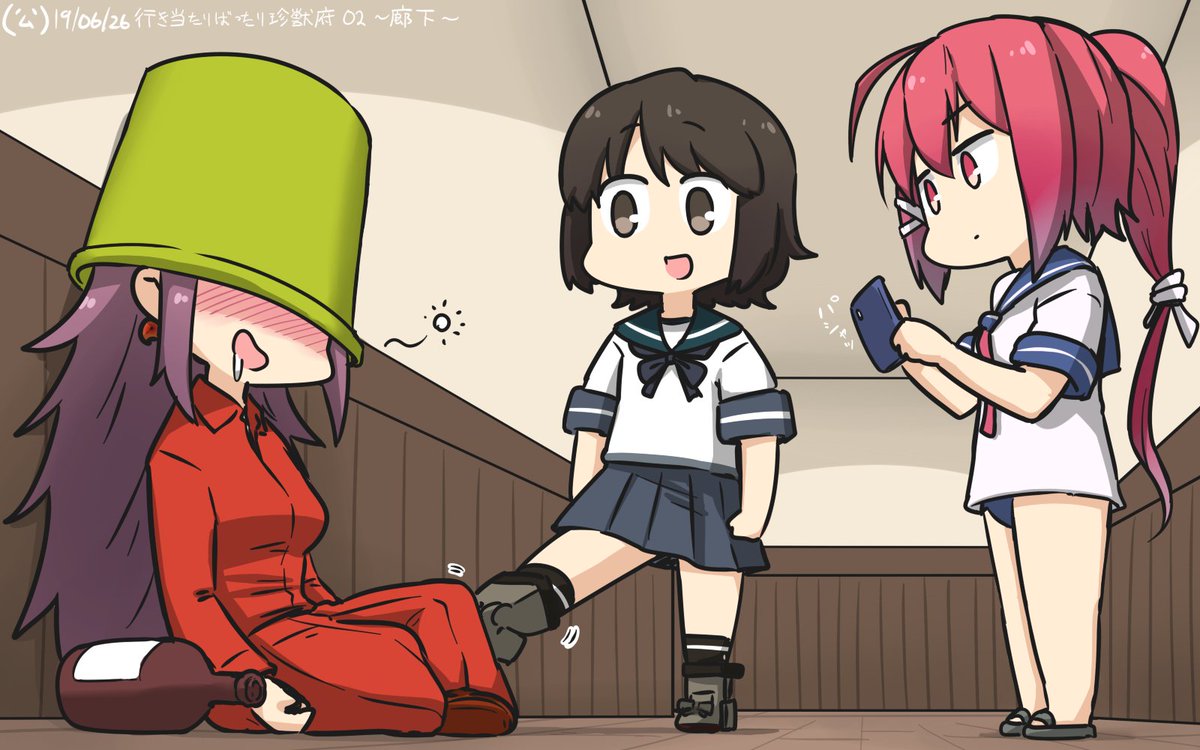 青葉(艦これ) ,伊168(艦これ) ,隼鷹(艦これ) ,深雪(艦これ) 「隼鷹、深雪、イムヤの6年間の軌跡(5分ぐらい?オーバー) 」|(公)＠お仕事skeb募集中のイラスト