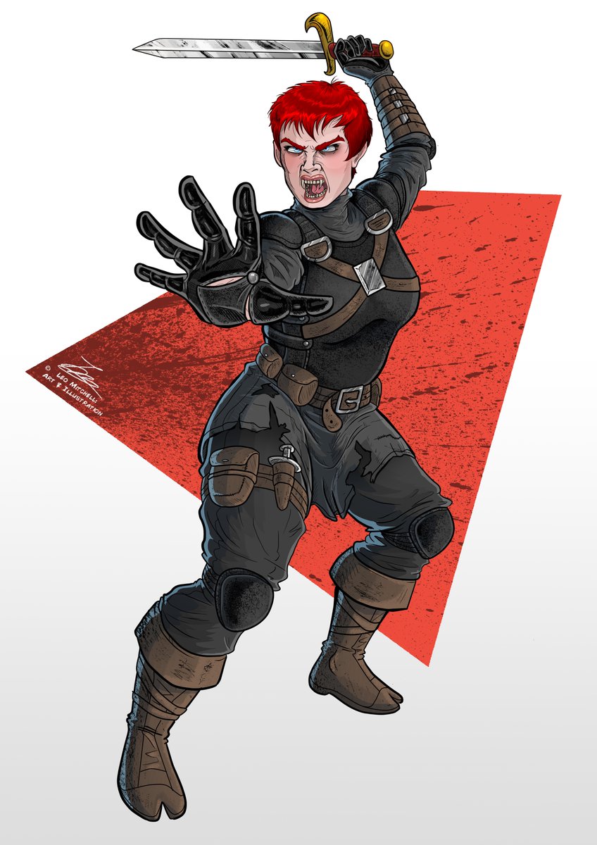 LeoMitchellArt's tweet photo. Happy birthday to my friend @morganskyeblue! 
Here’s a pic of her #Ghostbusters OC, Amani of Venatrix: Peck’s warrior vampire wifey from another dimension - from her fanfic, ‘Mirror Mirror’. 
#Artshare #artistsontwitter #GhostbustersOC #Birthday https://t.co/qdQWVcIcjd