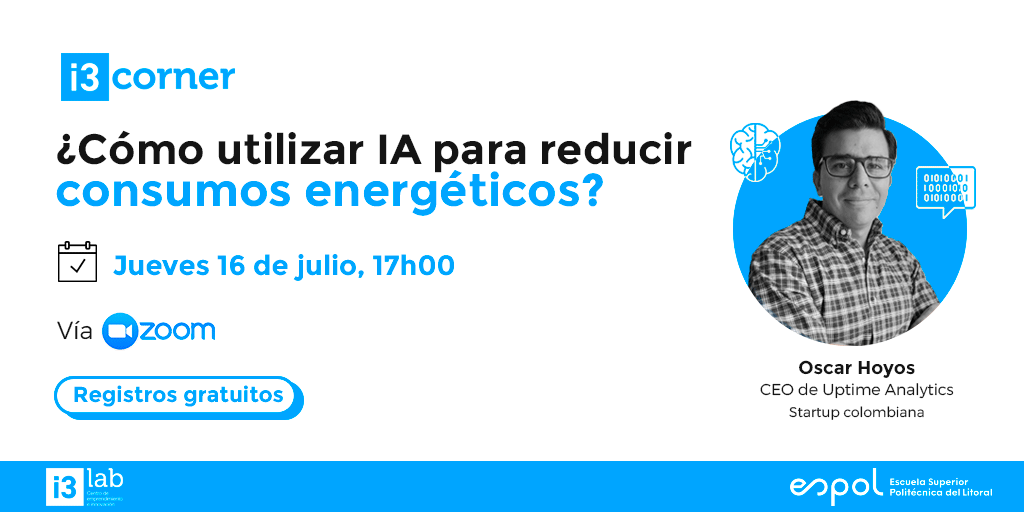 i3labespol's tweet photo. ¿Quieres saber cómo reducir el consumo energético utilizando IA?
Entonces inscríbete en nuestro próximo #i3CornerOnline, donde tendremos como invitado a Oscar Hoyos, CEO y Co-founder de @UptimeAnalytics de Colombia. 
¡Conoce su experiencia!

Registros💻👉: https://t.co/wKWf2QEReL https://t.co/UqnJpMf3xb