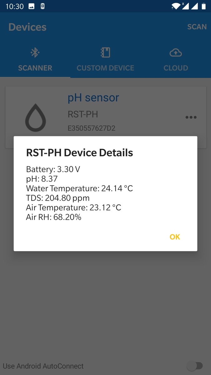 resensnet's tweet photo. Monitor water quality with #Resens node based on #nRF52832 on mobile app. It's able to monitor 24/7 using #Resens #AWS #IoT gateway. https://t.co/ydxjmuSST3