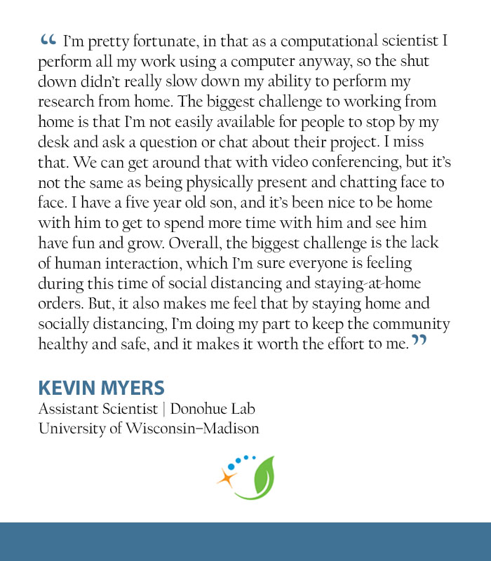 GLBioenergy's tweet photo. This week, we're featuring Assistant Scientist Kevin Myers' story of how #ScienceGoesOn at #GLBRCRightNow.
“The biggest challenge to working from home is that I’m not easily available for people to stop by my desk and ask a question or chat about their project. I miss that.“ https://t.co/fOvUsRp83F