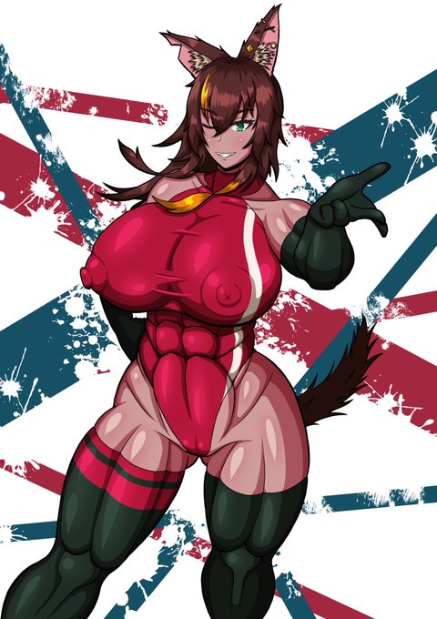 ハイレグレオタード長手袋ニーハイブーツ装備の意純さん一丁あがり!
彼女は自分の身体に自信を持っているので、こういう格好でも自信ありげに振舞います。 