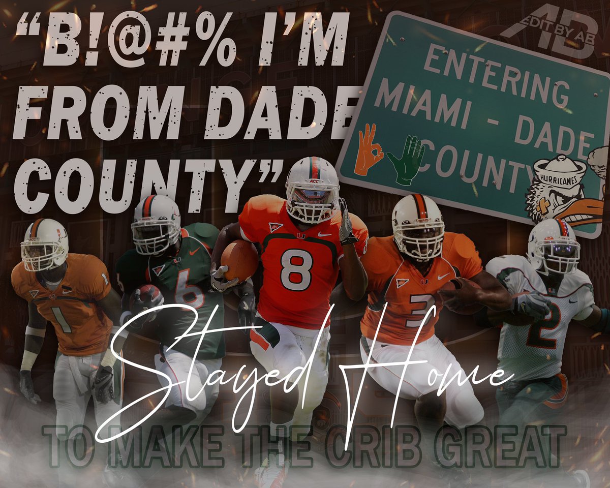 DesignzByAB's tweet photo. I didn’t forget about you @CanesLegacy. Ask & you shall receive! (Sorry in advance for the NSFW) @_beaubradbury @DukeJohnson_8 @frankgore @antrelrolle26 @djkhaled @305MAYOR #ImFromDadeCounty #MakeTheCribGreat #StayedHome #MiamiHurricanesEdit #EditByAB https://t.co/OYWl7Ayrpd