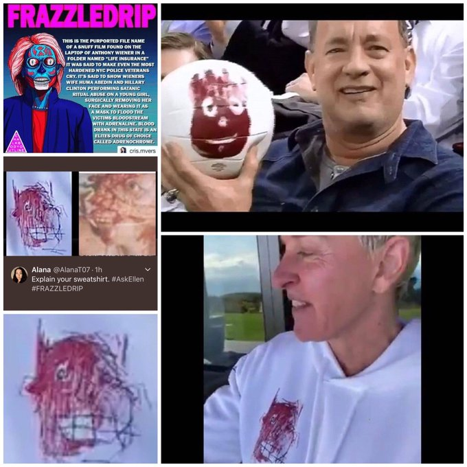 VaughnX9's tweet photo. @BoyGeorge #Pizzagate #Pedogate #Obamagate #WHO 

Ask Podesta, Hillary, Weinstein, Obama and Ellen how they got that tainted #Adrenochrome 

I'd say ask Tom Hanks but ... 🤷‍♂️☠️ https://t.co/5UULqwyovb