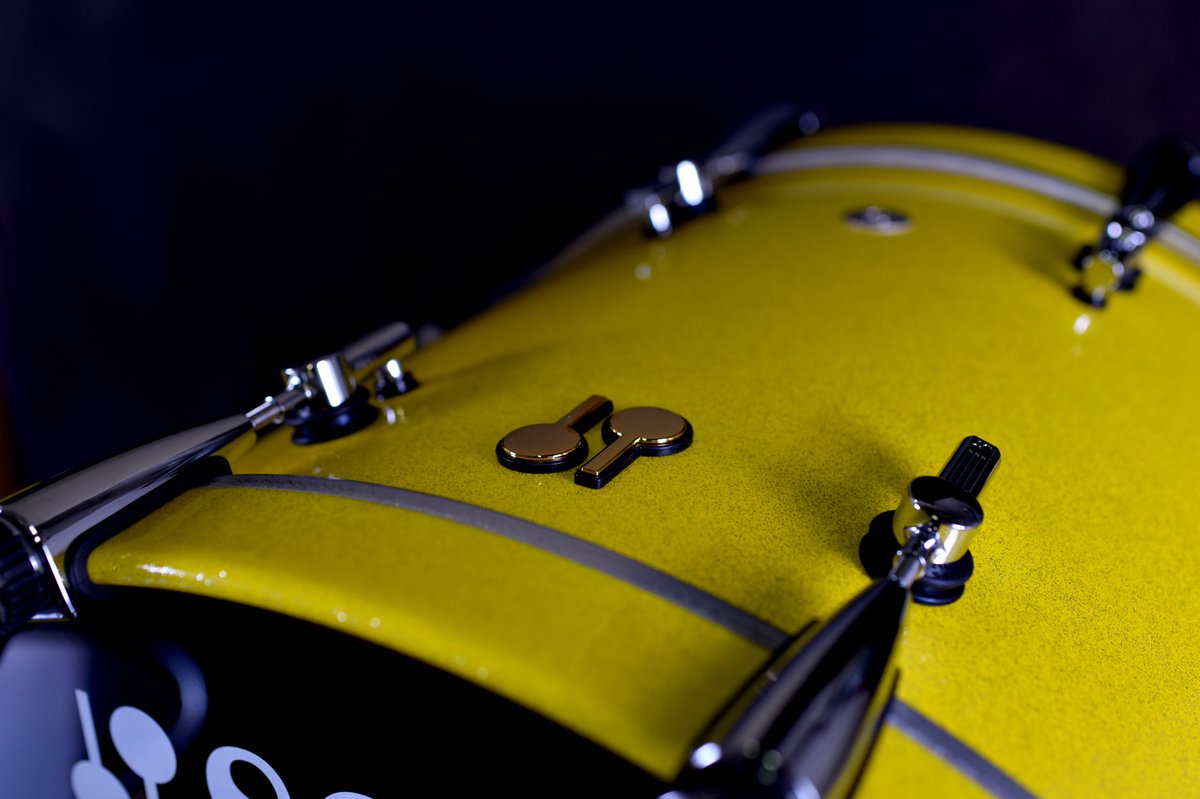sonordrumco's tweet photo. Happy Finish Friday!! What do you guys think about this Yellow Sparkle kit? All shells are black lacquered inside and hardware is chrome, with the exception of the mallet logos which come in gold! Build your own dream kit today: https://t.co/xb9fO3DpFR https://t.co/k4eQ2E3PNc