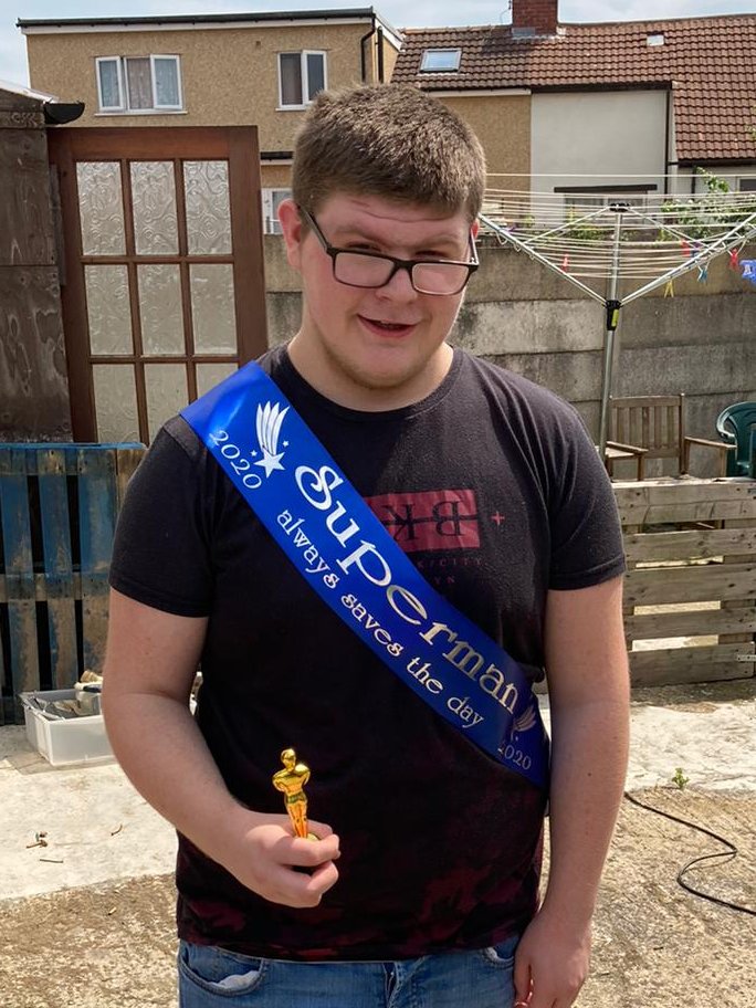 HighfieldLA's tweet photo. Here's Tyler voted, 'Superman' as he always comes to save the day! We are really proud of you. #BeYourBest #PromPaused #WeAreSTAR https://t.co/zYTFjR7ElE