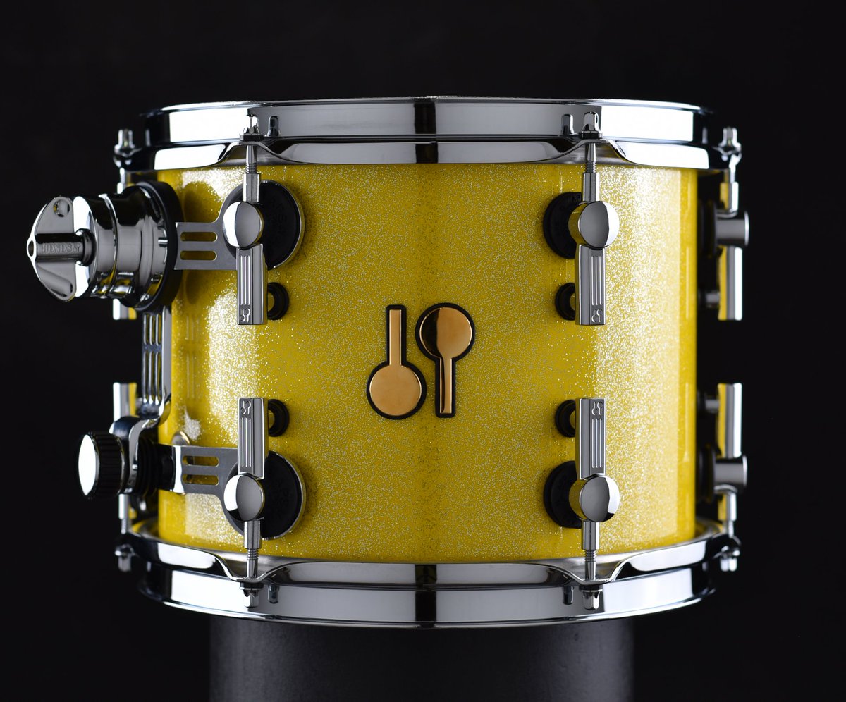 sonordrumco's tweet photo. Happy Finish Friday!! What do you guys think about this Yellow Sparkle kit? All shells are black lacquered inside and hardware is chrome, with the exception of the mallet logos which come in gold! Build your own dream kit today: https://t.co/xb9fO3DpFR https://t.co/k4eQ2E3PNc