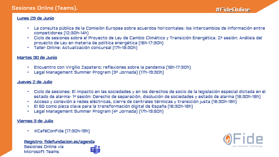 fide_fundacion's tweet photo. #SemanaALaVistaFide
Aquí las actividades de la semana que viene!
Registro: https://t.co/bydGI8TfwK
#ComisionEuropea #LeyCambioClimatico #ReflexionesPandemia #LMSP2020 #DerechoSociedades #TransicionEnergetica #5G #CafeConFide https://t.co/jLDOkSsCUN