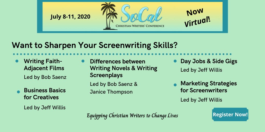 SoCalCWC's tweet photo. Here are the Continuing Sessions on Screenwriting. Which ones interest you?
Register today at https://t.co/9ICAd7Bhh2.
#writersconference #SoCalCWC2020 #virtualconference #christianconference https://t.co/l36QJrF25v