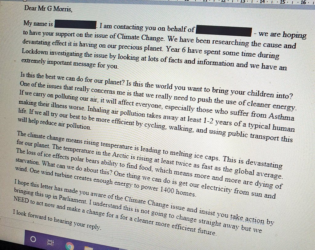 MisseDukeate's tweet photo. Just one of many fantastic persuasive letters created by my home learning group this week! @LitFilmFest your Take A Stand climate change project really inspired them 👏 @grahamemorris expect a copy through the post VERY soon 👍😊 #WriteAtHome #edutwitter #primaryenglish https://t.co/6tgzRTYbGr
