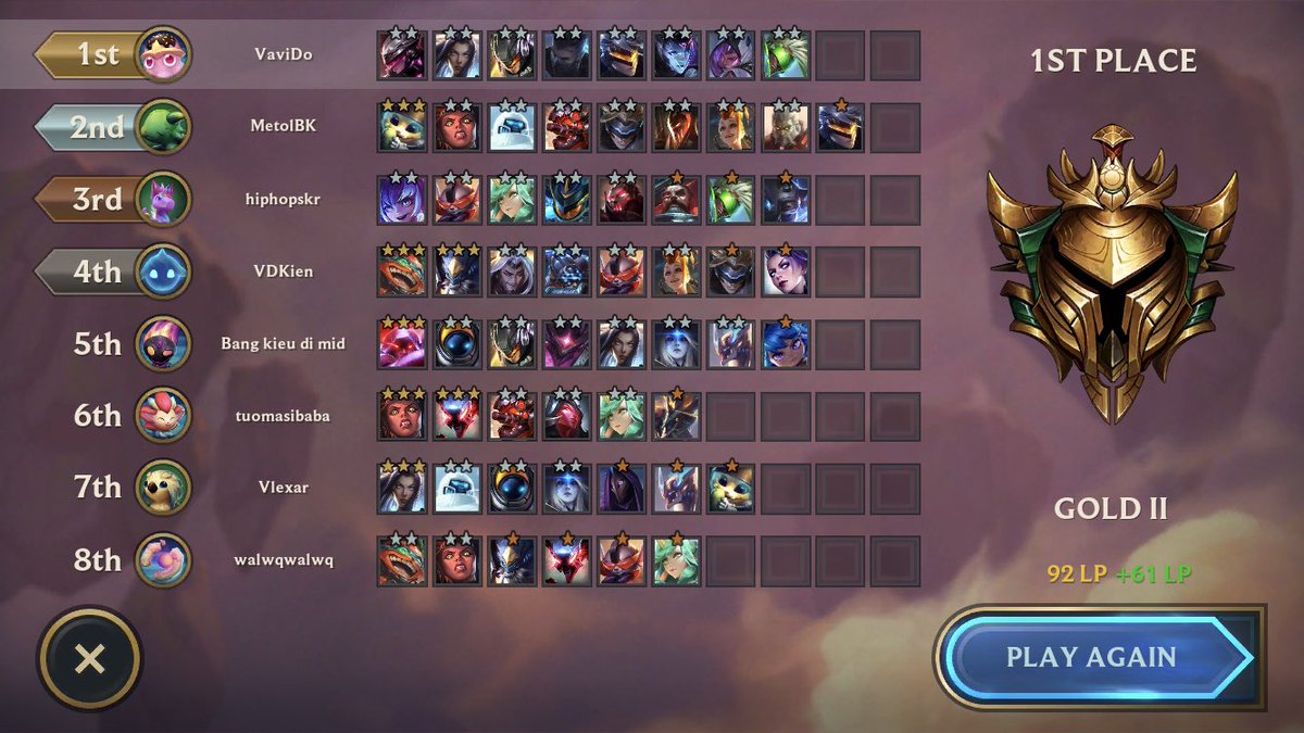Vavi_Do's tweet photo. So shook when I beat 3 star gnar with two lockets... closest game in a while 😬😬
#TFT #TeamFightTactics #PathToPlat https://t.co/EvqhxaWNCu