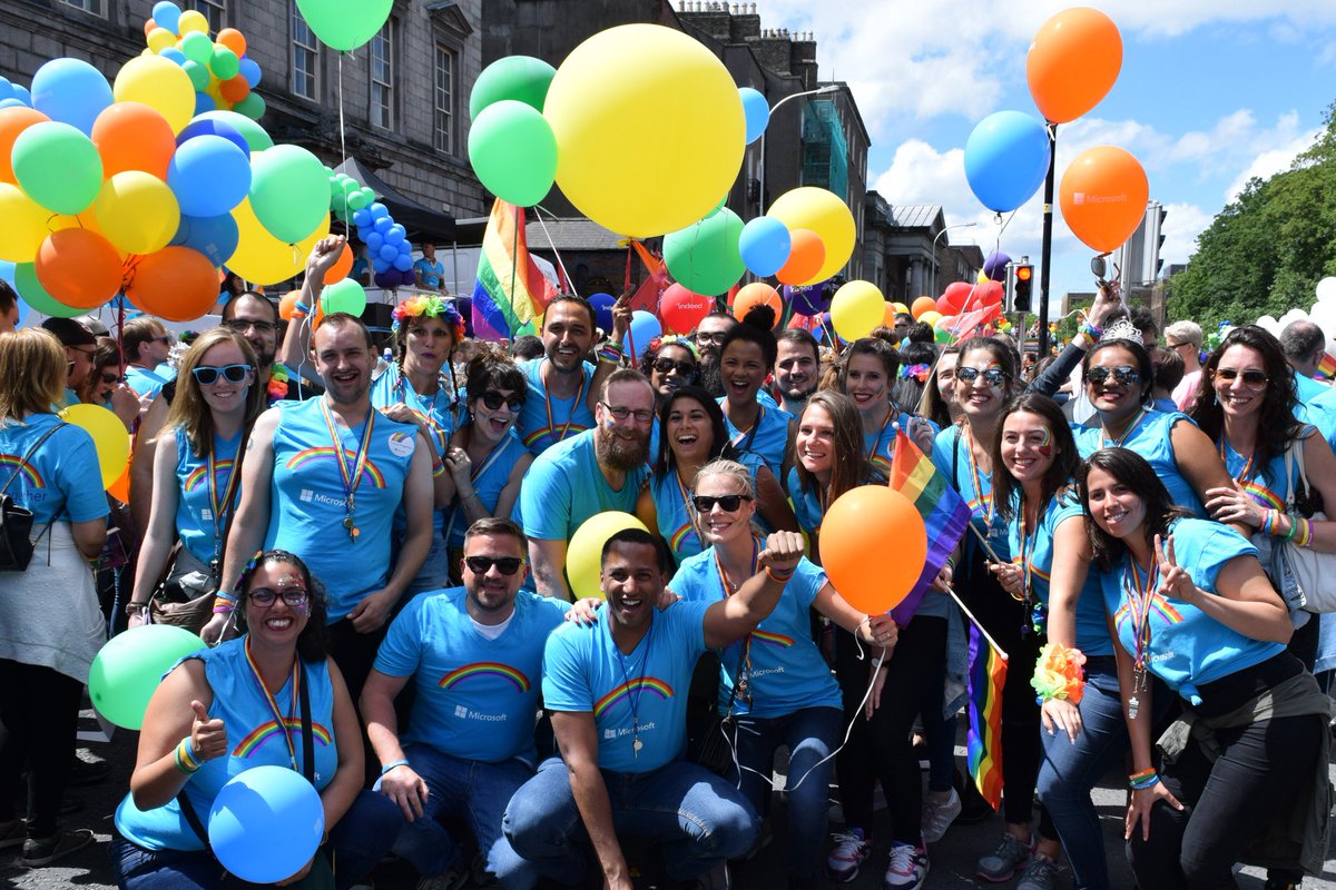 We're proud <a href="/Microsoftirl/">Microsoft Ireland</a> to stand with our employees and customers to celebrate #Pride this weekend.  With a donation to <a href="/BeLonG_To/">AZ</a> , we can help support their team in making sure LGBTQI+ young people are equal and valued in the diversity of their identities #MicrosoftPride