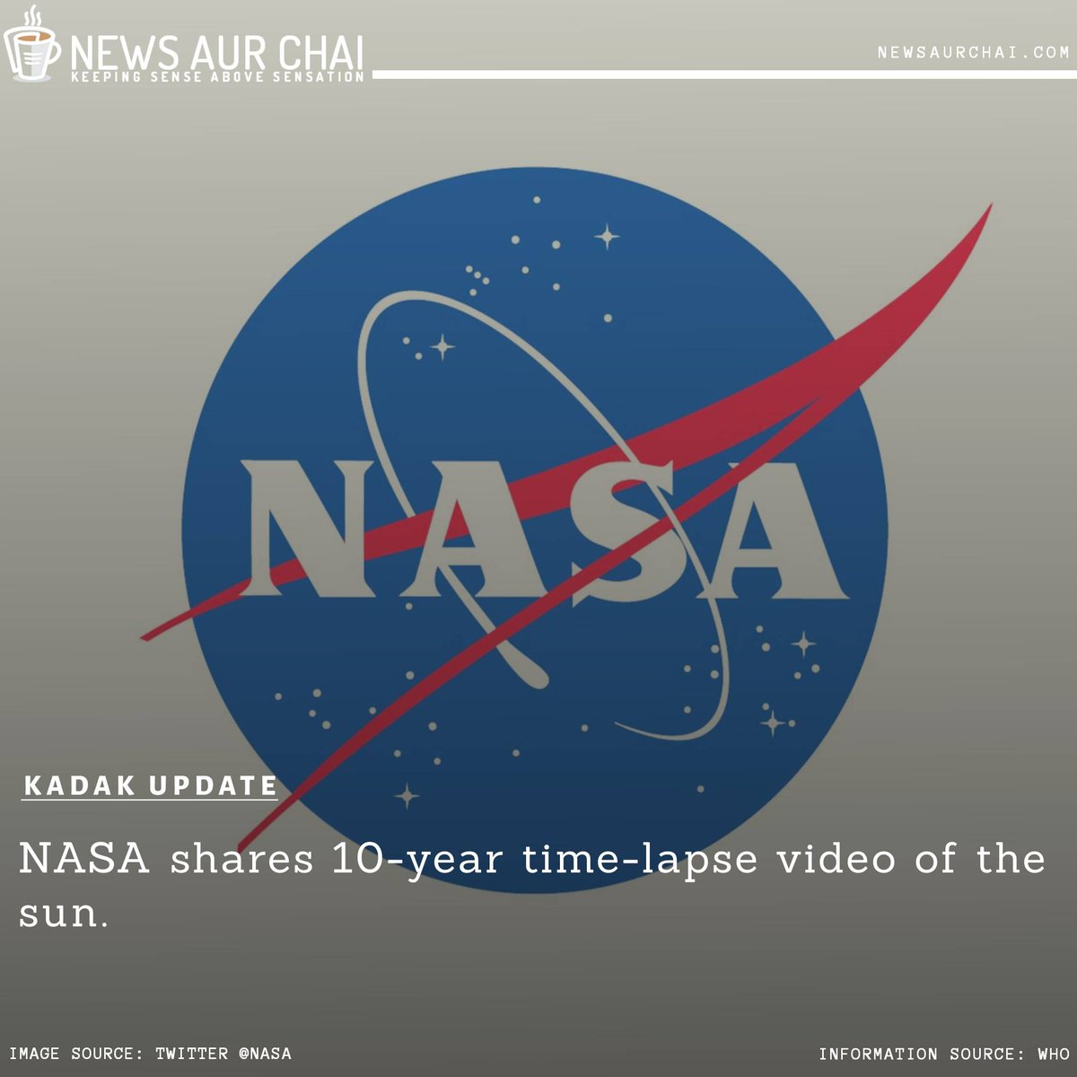 NewsAurChai's tweet photo. "The video showcases photos taken at a wavelength of 17.1 nanometers, which is an extreme ultraviolet wavelength that shows the Sun’s outermost atmospheric layer – the corona," @NASA said.
--
#NACKadakUpdate #NAC #NewsAurChai #News2020 #Video #TimeLapse #CoronaLayer #UVRays https://t.co/dyA9ddABhX