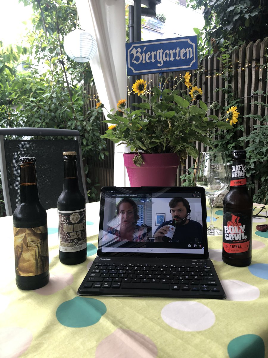 Los geht‘s Remote Biertasting@SAP @DieJuramama <a href="/CYounosi/">Cawa Younosi</a> #foragoodcause #beyondbeer #SAP