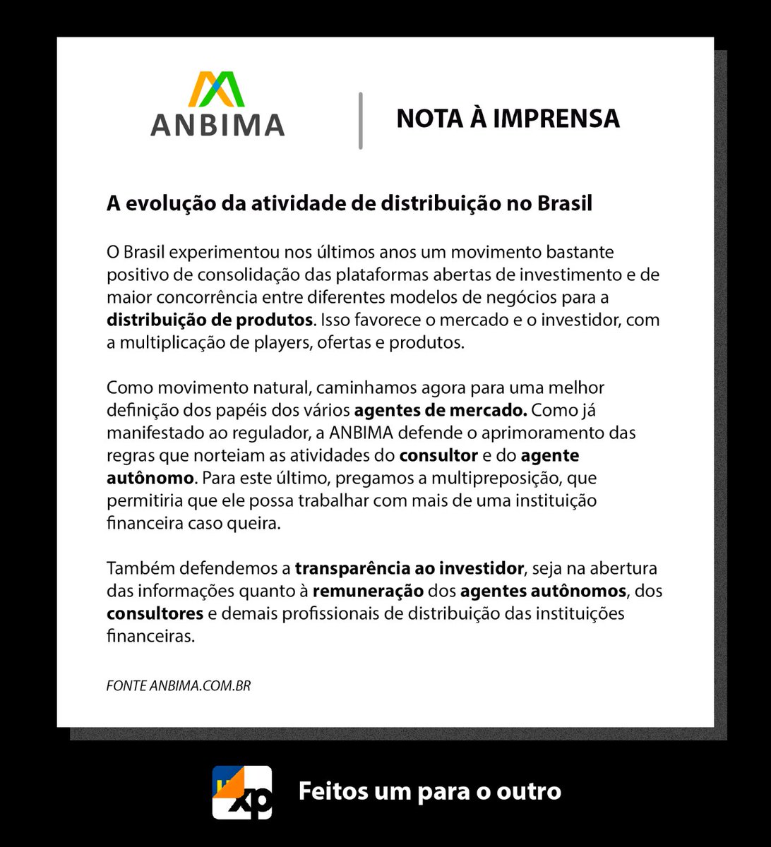 SolidusInvest's tweet photo. Nosso total apoio à Anbima! Somos sempre favoráveis à transparência e ao fim da exclusividade imposta aos agentes autônomos de investimentos.

@xpinvestimentos @itau @ANBIMA_BR @ABAAI @cvmgovbr https://t.co/UeRS9rqrXh