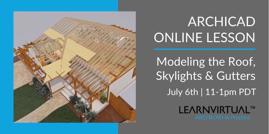LEARN_VIRTUAL's tweet photo. "Upcoming #ArchicadTraining: Explore how to model a sloped roof system, including defining a roof as a composite structure, modeling a multi-plane and single-plane roof system and how to add both gutters and skylights.
https://t.co/VyBs2LcU4N" https://t.co/GZOZdIsSRY