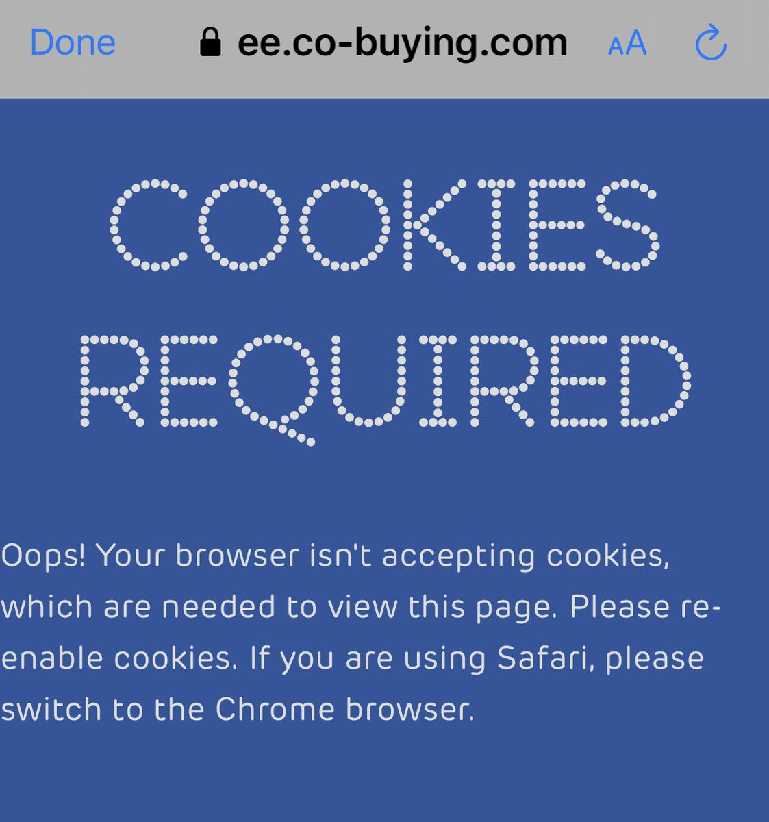 No <a href="/EE/">EE</a>, I won’t switch to Chrome. How about you stop using 3rd-party tracking cookies.