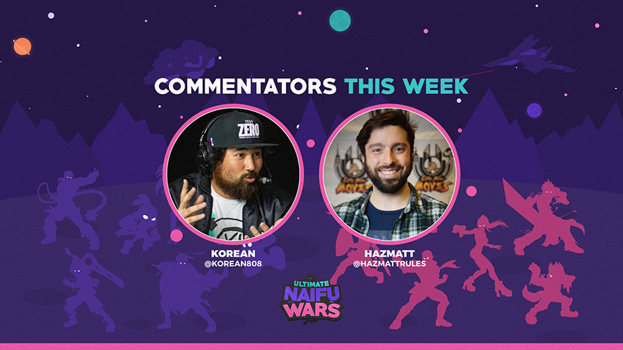 Ultimate Naifu Wars #13 is today! Happening in 6 hours at 6pm ET. $1000 pot, 512 entrant cap, wired only! Reg will fully close at 4pm ET

Commentators this week will be @Korean808 &amp; <a href="/HazmattRules/">Haz</a>!

📷 credits to @Javileyvas &amp; <a href="/athletesgg/">athletes.gg 🎮 #CEODreamland</a> respectively

Reg: smash.gg/unw13