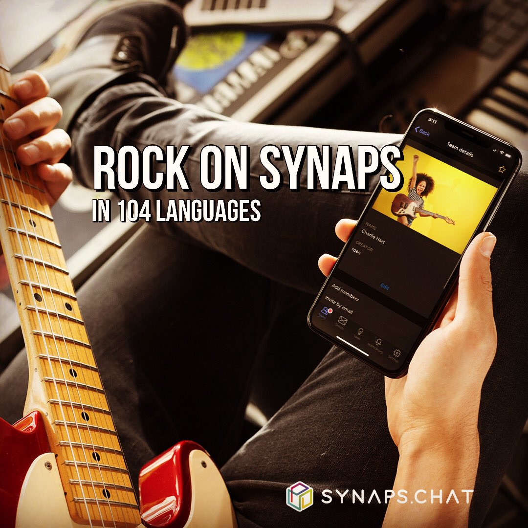 synapschat's tweet image. Rock out in 104 languages. Simple, safe and secure. That's Synaps #communication #multilingual #chat #collaboration #dilbert #synaps #bilingual #telework #entrepreneur #musician #musicvideo  #musicians #musicproducer #musiclife #musicproduction #musicismylife #musicstudio #music