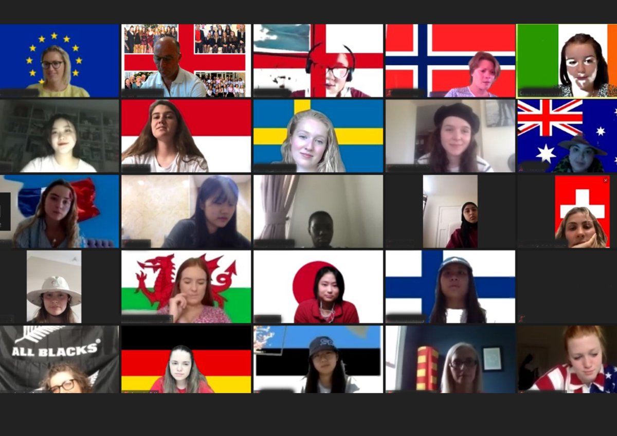 StPetersYork's tweet photo. Today in Dronfield's House meeting, our pupils wore flags and dressed in the colours of their country, representing the cultural diversity of our boarding community. #NationalBoardingWeek #StPetersTogether #StPetersAtHome https://t.co/6mKpfwoFxU