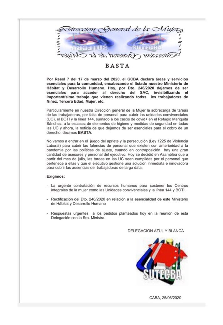 Seguimos con la persecución y el acoso a las trabajadoras de la DGMUJ ! 
Bastaaaaaaa no lo vamos a PERMITIR que jueguen con las COMPAÑERAS!!