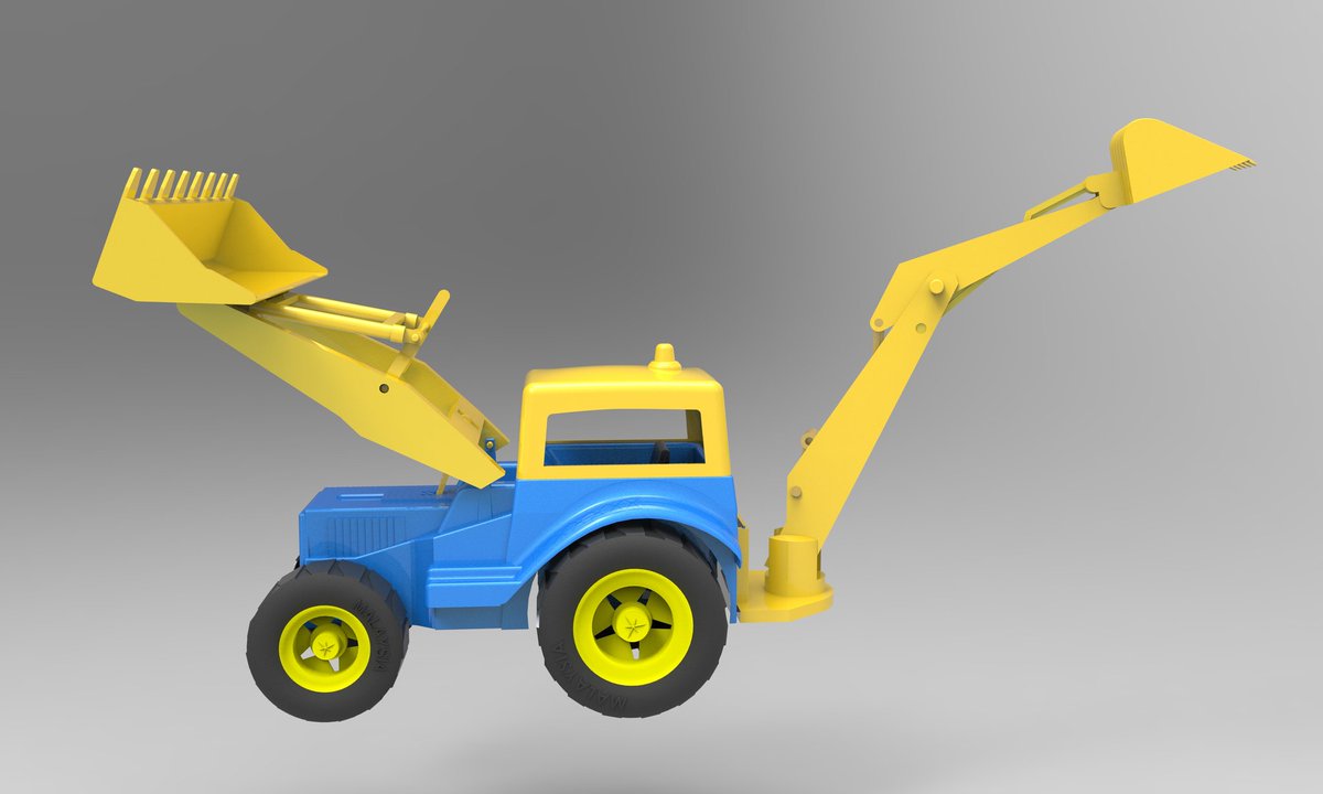 BinShaif's tweet photo. a Backhoe is designed in #solidworks and rendered using  #keyshot #3D #3Dprinting #rendering #visulaization https://t.co/FcdgUTIHyY