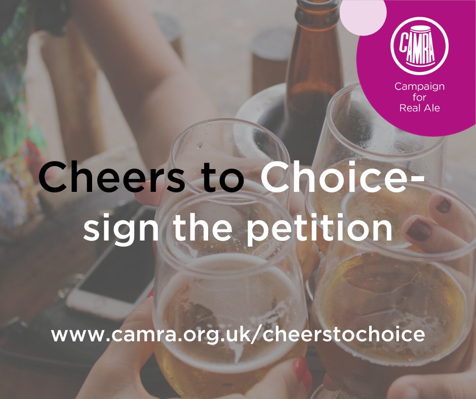CAMRA_Official's tweet photo. Help make sure that all parts of the industry support each other when pubs reopen, and that consumers have a decent choice of beer, cider and perry. 

Take part in the “Cheers to Choice” campaign by signing the petition here! 👉 https://t.co/kQG0sZUtfl https://t.co/U6XVPcpYIh