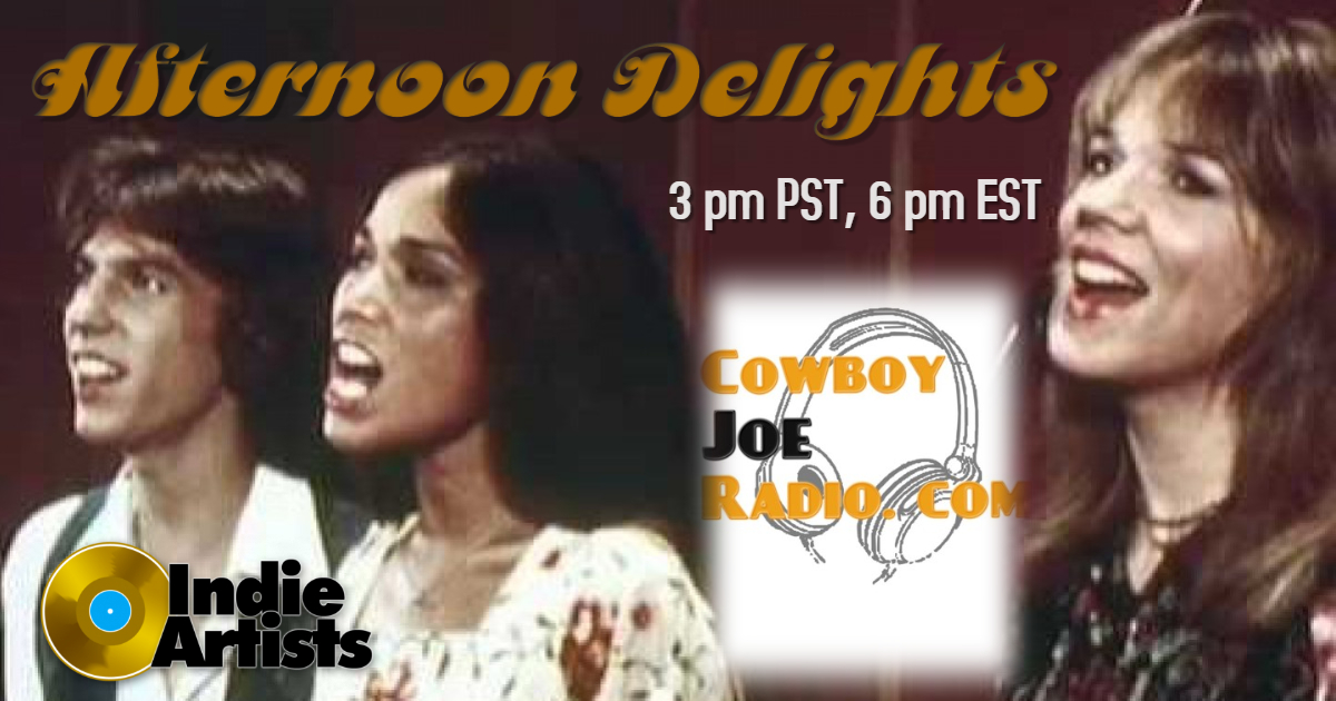 Afternoon Delights start at 3 pm PT, 6 pm ET only on CowboyJoeRadio.com! Today hear @EllaReidMusic <a href="/Mitch_307/">Mitch WiL</a> <a href="/iamlukasol/">Luka Sol</a> <a href="/Delerium65/">The Delerium Trees</a> <a href="/FallingIntoRed/">Falling into Red</a> <a href="/MrAaronMorales/">Aaron Morales</a> <a href="/AlderLights/">Alder Lights</a> <a href="/BedrokkV8/">Bedrokk - Like and Retweet</a> <a href="/Jessica__Lynn_/">Jessica Lynn</a> <a href="/MillsEndBand/">Mill's End</a> <a href="/indiebdream/">Indie Butterflies Dream</a> <a href="/conwaychicago/">Conway Chicago</a> <a href="/SisterKillCycle/">Sister Kill Cycle</a>