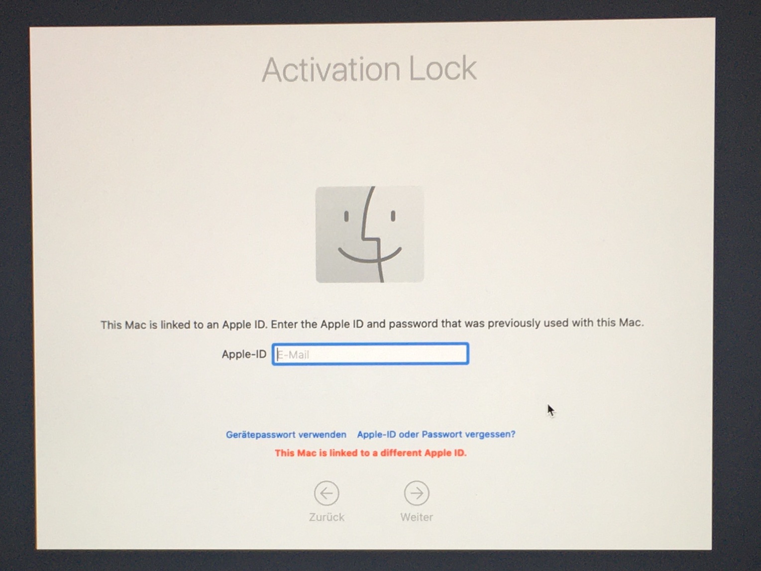 Felix Schwarz on Twitter: "PSA: if your Apple T2 Mac turns into an Activation Lock-ed brick during #macOS Big Sur installation - and then won't accept your password, won't accept your Apple