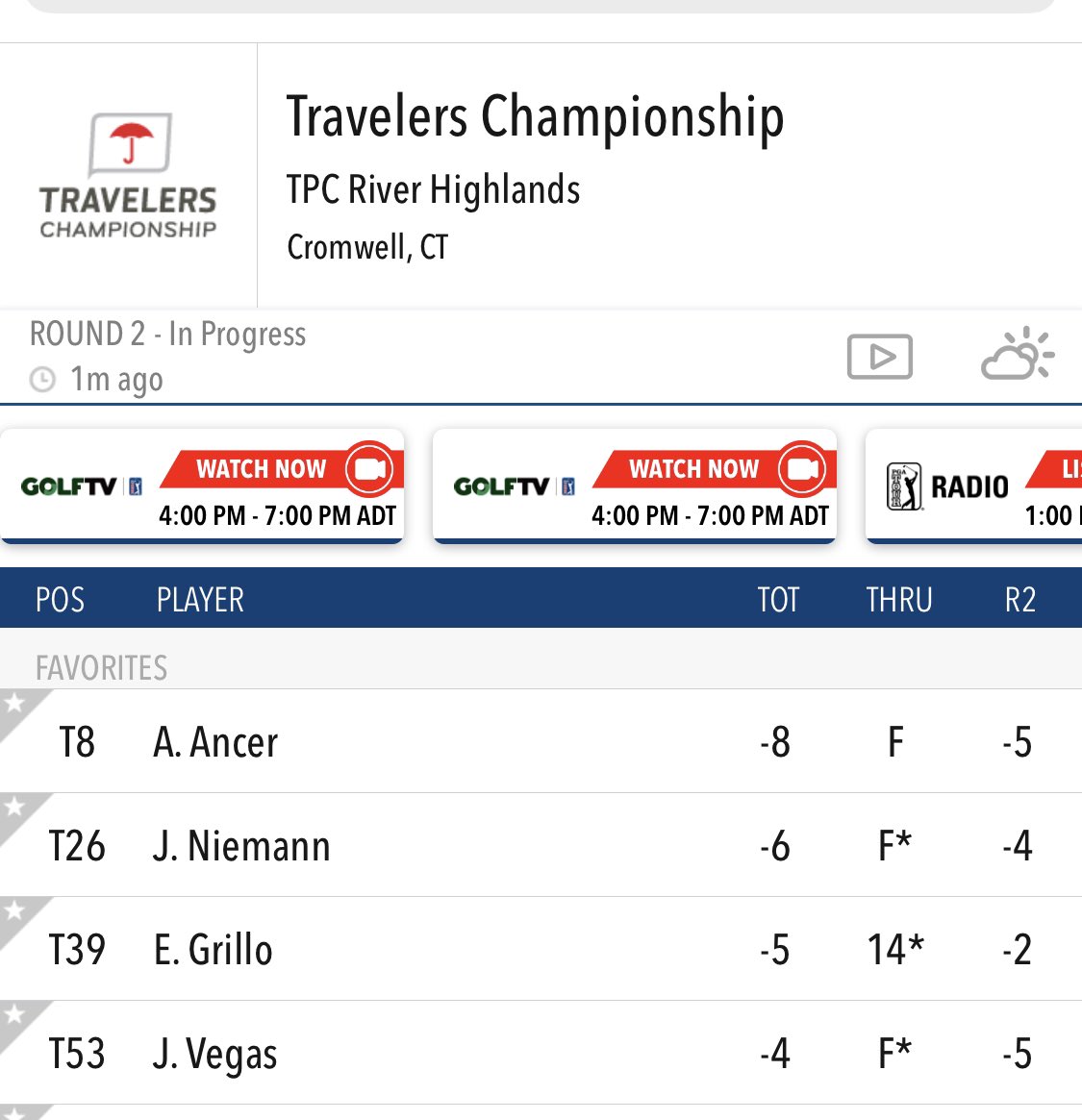 Ancer una vez más Comanda el poder latino en el PGA esta semana. 

Tendremos un gran fin de semana a disfrutarlo 🇲🇽🇨🇱🇦🇷🇻🇪🏆👏🏻👏🏻👏🏻👏🏻👏🏻💪