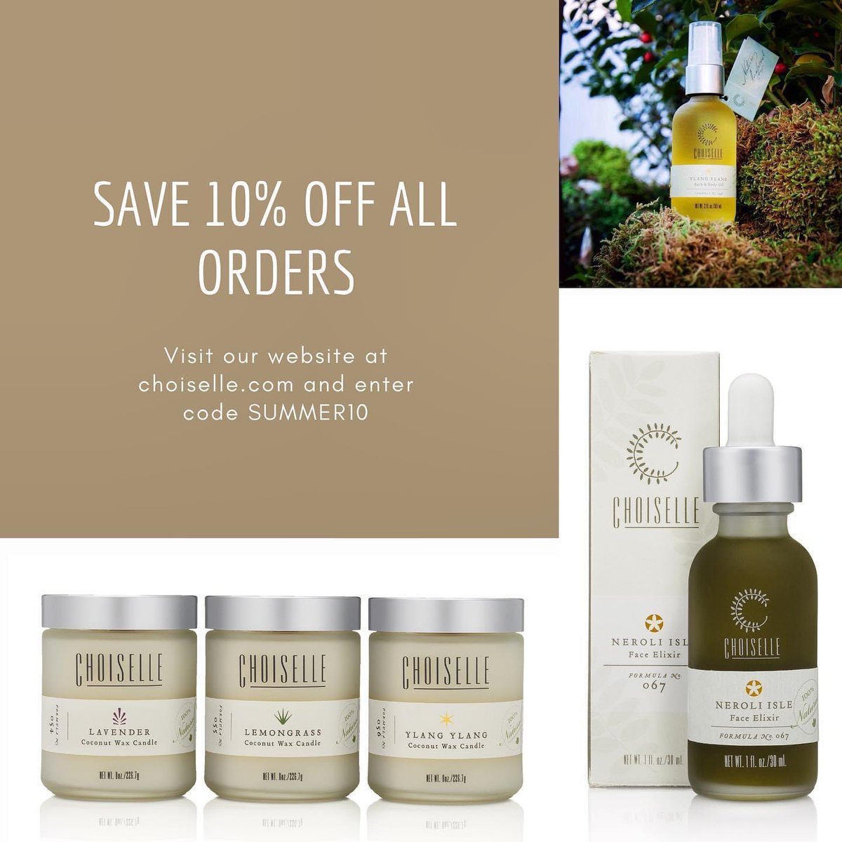 Save today on your entire order at choiselle.com. While supplies last! 🏃🏻‍♂️🏃🏾‍♂️🏃🏻‍♀️🏃🏾‍♀️#naturalskincare #coconutwaxcandle #elixir #woodenwickcandles #bathoils #bodyoils #lavender #lemongrass #ylangylang #essentialoils #blackownedskincare #blackownedbusines #faceoils #choiselle