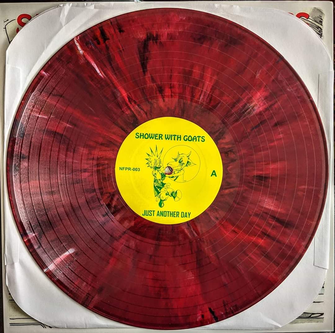 BleuSlays's tweet image. Steve with @ShowerWithGoats
coming through with the swag and nostalgia! ❤️ Look at that colored vinyl! 😍 And check out his current band, Steve and the Neurotics. | #showerwithgoats #pinklincolns #imissthe90s