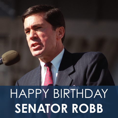 Wishing a happy birthday for former Virginia Governor and Senator, Chuck Robb! 