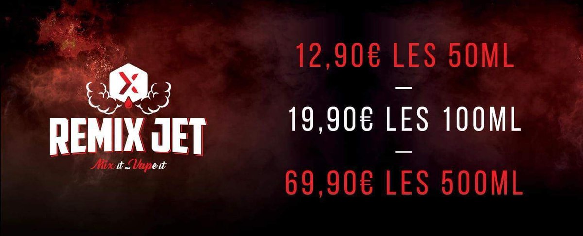jwell69340's tweet photo. Remix Jet
10 nouveaux liquides ont débarqués dans votre JWELL de Francheville
Un petit prix pour un max de plaisirs
#remixjet #jwell #jwellFrance #eliquide #ecig #vap https://t.co/fH1JcaJn4w