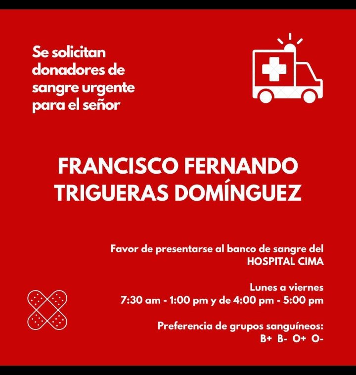 Nuestro amigo Pancho Botas nos necesita hoy <a href="/Enrique_Holguin/">Enrique Holguin Sauceda</a> <a href="/JRDiazBel/">Jesús Ramón Díaz</a> <a href="/CzarinaOM/">Czarina Oloño Morales</a> <a href="/Rafael_Rivera_V/">Rafael Rivera Vidrio</a> <a href="/JaelEsparza/">¿Es Jael o Yael?</a> .  <a href="/EvelynTrigueras/">Evelyn Trigueras</a>  <a href="/Dario_Murillo/">Dario Murillo B.</a> <a href="/GustavodeUnanue/">Gadua</a> 🙏