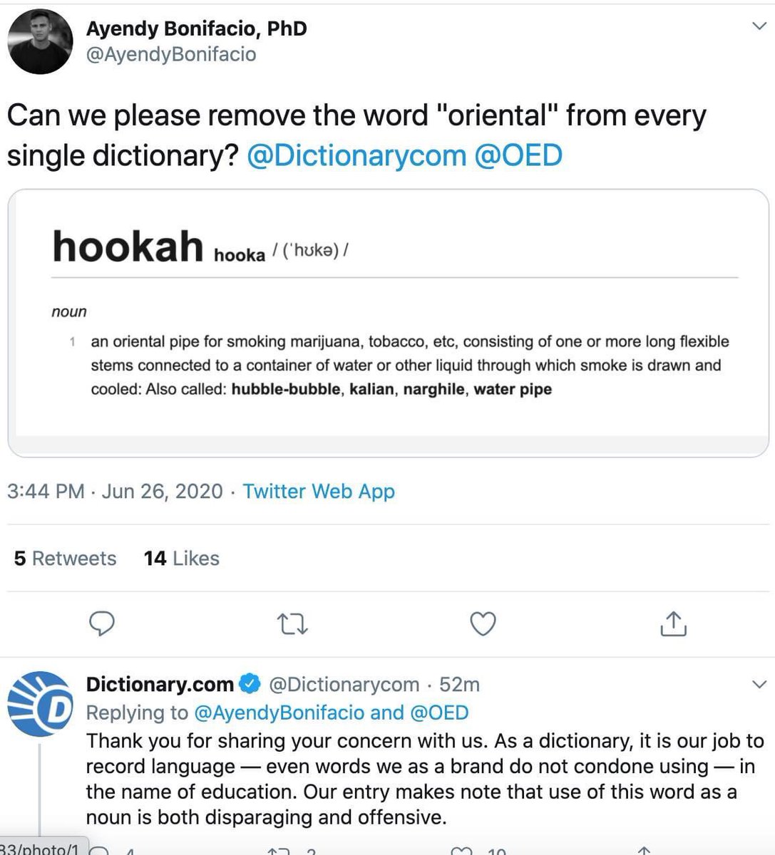 joeykim's tweet photo. Cheers-ing with @AyendyBonifacio in fighting to get https://t.co/AmRnFJFF7H do a “thorough review” of the usage of “oriental” in all their definitions. #antiracist #wordsmatter #jkab #orientalism #bigger6 https://t.co/hBGKyP9LB9