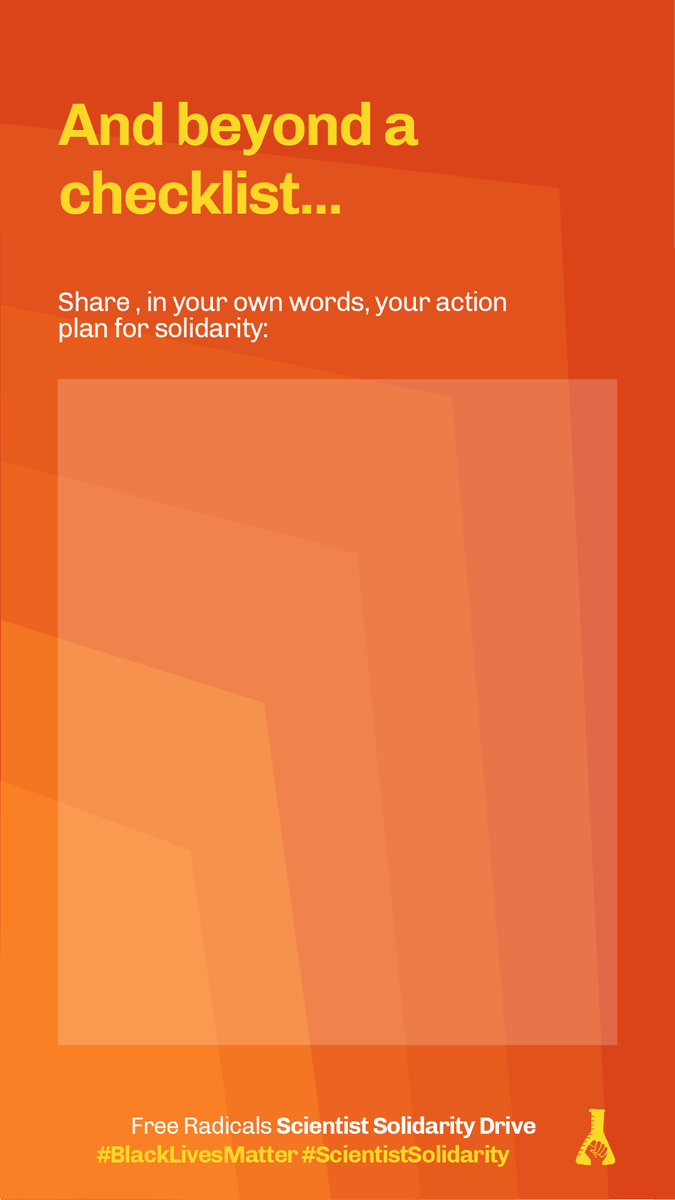 Early on we also posted a call to action, with concrete ways to practice solidarity, on & off the streets.  #Strike4BlackLives also has suggestions for how to meaningfully take action to help end global anti-Blackness.  https://www.particlesforjustice.org/strike-details   https://twitter.com/freeradsorg/status/1270761483702423552