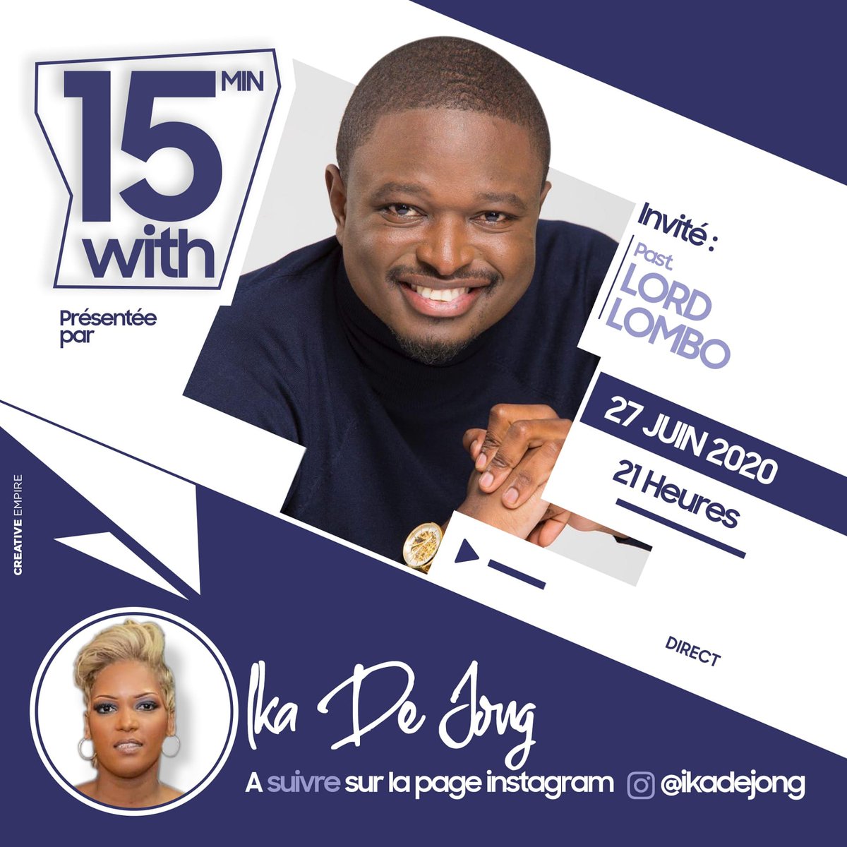 ikadejong's tweet photo. 🚨🚨🚨🚨🚨🚨🚨🚨
#BREAKINGNEWS
DEMAIN SOIR THE PAST. @lordlombo #LORDLOMBO NOUS FAIT  L' HONNEUR DE  REPONDRE AUX QUESTIONS D' #IKADEJONG !!!
CONNECTEZ VOUS SUR MON #INSTADIRECT À #21H!!!! 20H HEURE  DE KIN!!!!
ENVOYEZ VOS QUESTIONS ICI!!!!
15 MIN DE QUESTIONS↔️ REPONSES https://t.co/xBc0dsw4Am