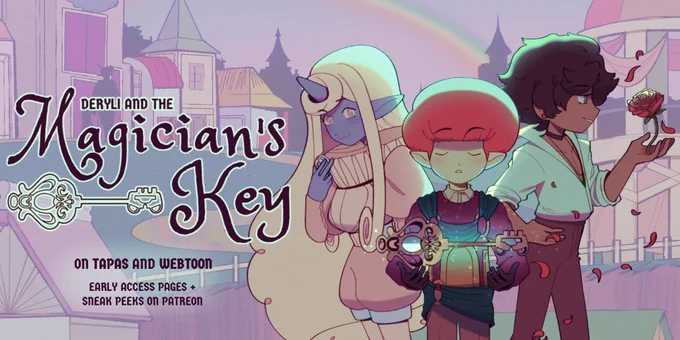 @erikapriceart thank you for the opportunity!

i'm a trans illustrator and comic author currently working on two webcomic projects, Deryli and the Magician's Key and RORY. always looking for more work!

https://t.co/mpPKzRfxCH
https://t.co/XgCN6DPcel
https://t.co/h1qQISkHDj 