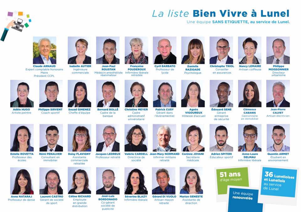 CArnaud2020's tweet photo. Retrouvez l'équipe renouvelée, sans étiquette, de Bien Vivre à Lunel. Dynamique et Compétente. https://t.co/sPcmOmpdcN