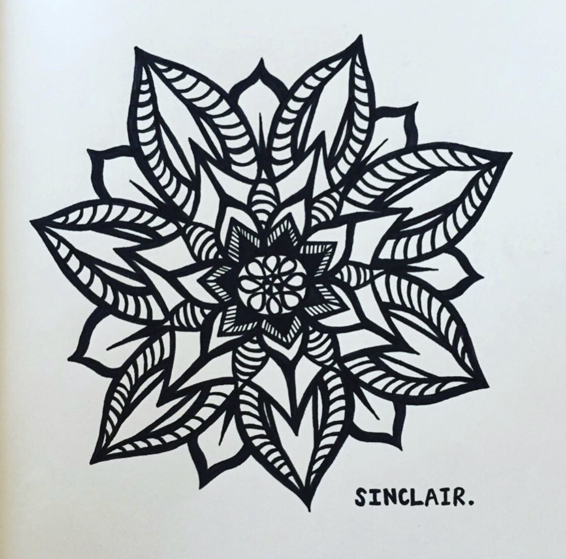 artbysin1's tweet photo. Free hand pen work.  #blackink #freehand #tattooideas #mandala #rose #womenwhodraw #femaleartist https://t.co/EgDBB3BHUR
